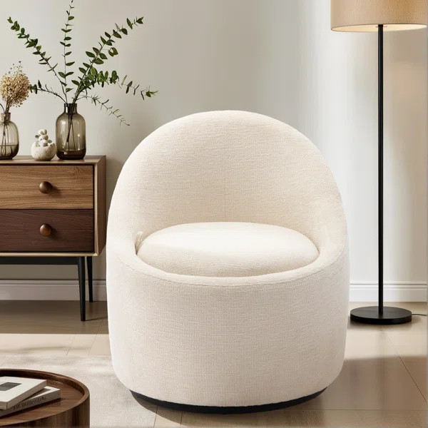Lawandra Modern Upholstered Swivel Barrel Chair | Wayfair North America