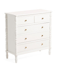 32in Five Drawer Spindle Leg Dresser | Marshalls