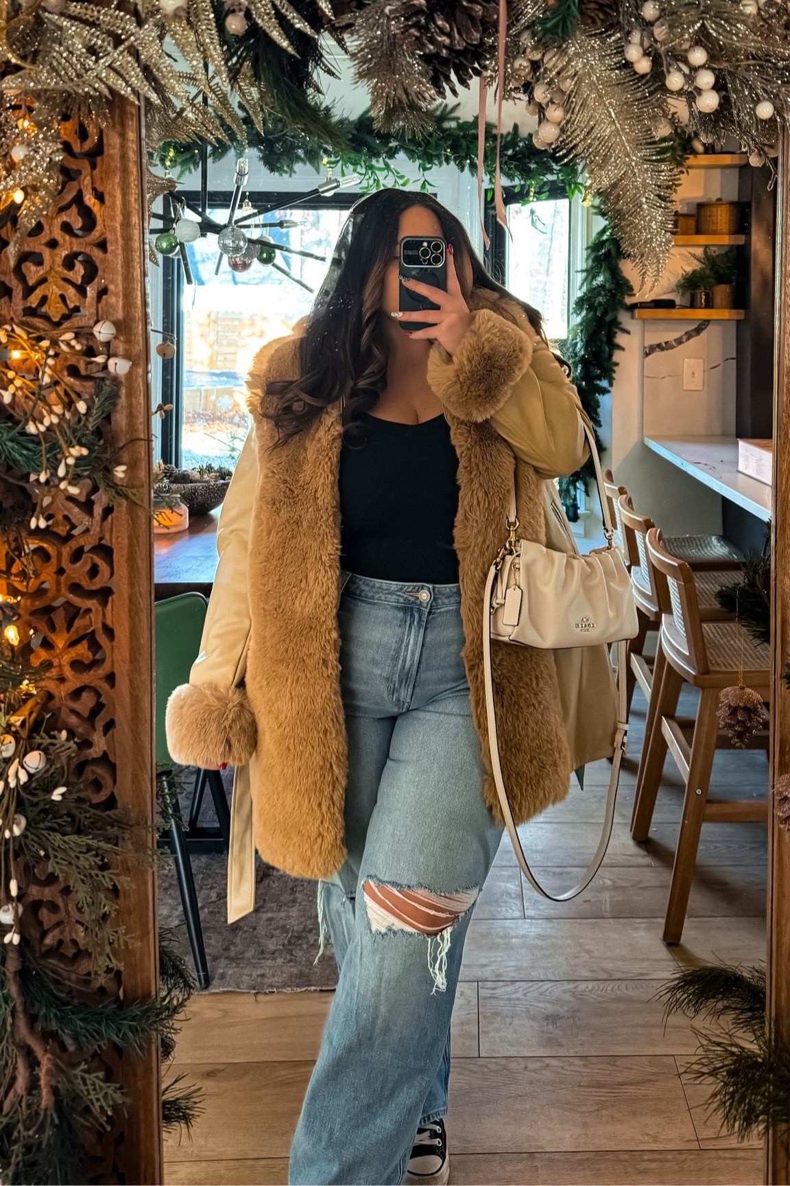 Jacket size XXL 
Jeans size 16, loose fit… size down if you want tighter fit 

#LTKMidsize #LTKStyleTip #LTKPlusSize