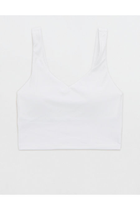 OFFLINE By Aerie Real Me Low Key Longline Sports Bra Women's White L | Aerie