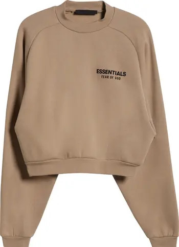 Logo Crop Cotton Blend Fleece Crewneck Sweatshirt | Nordstrom