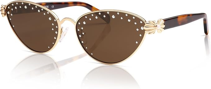 SOJOS Acetate Cat Eye Limited-Edition Sunglasses Women, Rhinestones & Pearls, Vintage Designer Su... | Amazon (US)