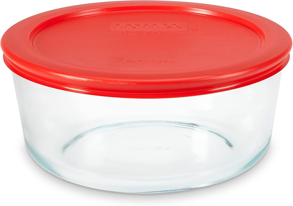 Pyrex Simply Store Glass Food Storage Container, Snug Fit Non-Toxic Plastic BPA-Free Lids, Freeze... | Amazon (US)