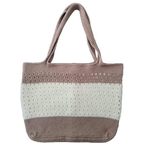 XL Crochet Tote, XL Tote Bag, Hand Crochet Bag, Tote Bag, Lined Crochet Tote Bag (X-Large, Taupe ... | Amazon (US)