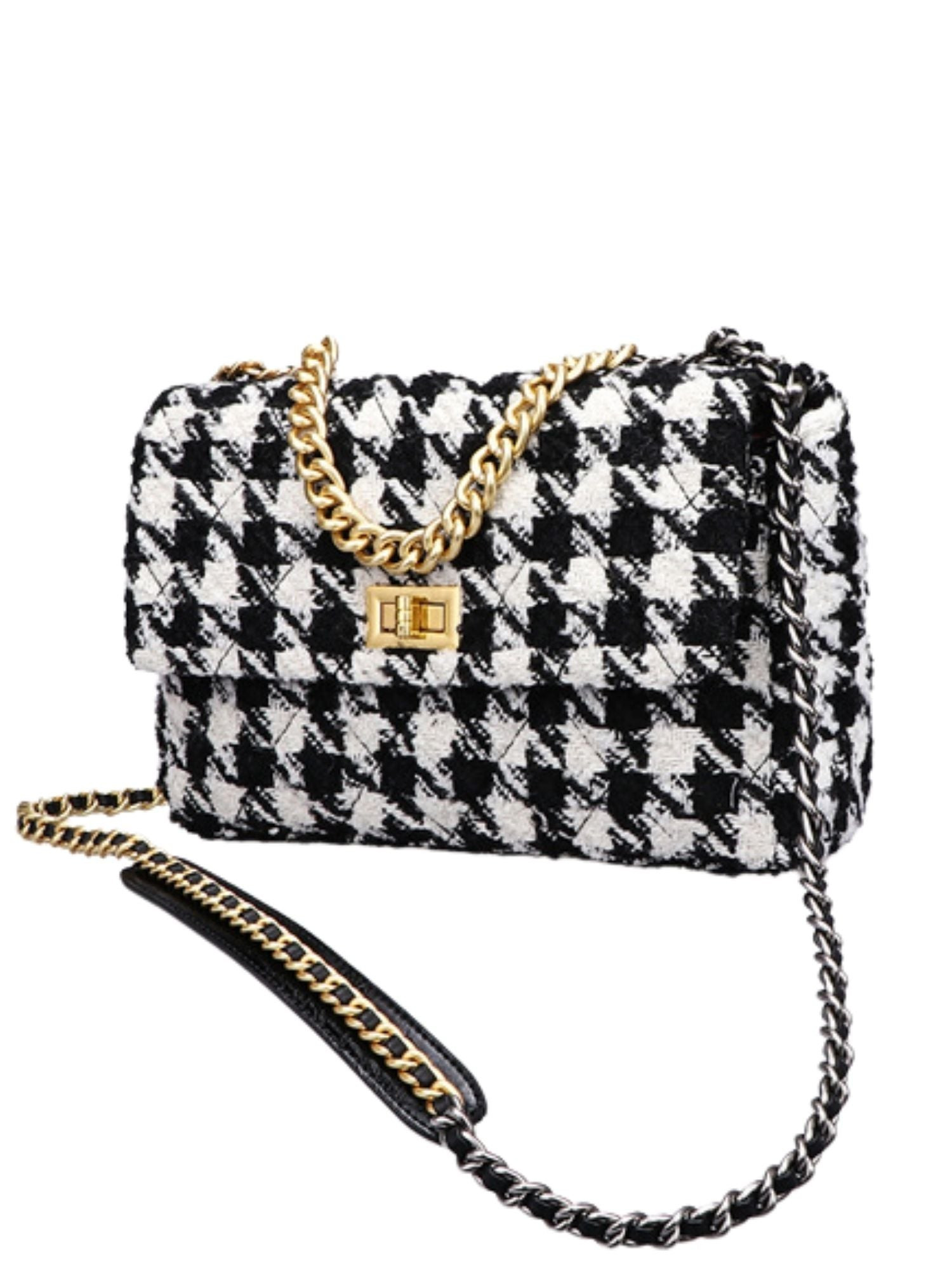 'Maisy' Crossbody Houndstooth Fabric Bag (2 Colors) | Goodnight Macaroon