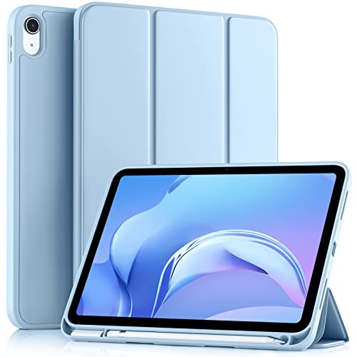 Akkerds Compatible with iPad (A16) 11th Generation Case 11 Inch 2025, for iPad 10th Generation Case 10.9 Inch 2022 with Pencil Holder, Slim Trifold Stand Protective Cover with Soft TPU Back, Sky Blue | Amazon (US)