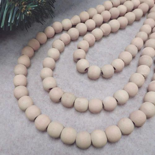 Holiday Time Wood Bead Garland, Ivory, 12' | Walmart (US)