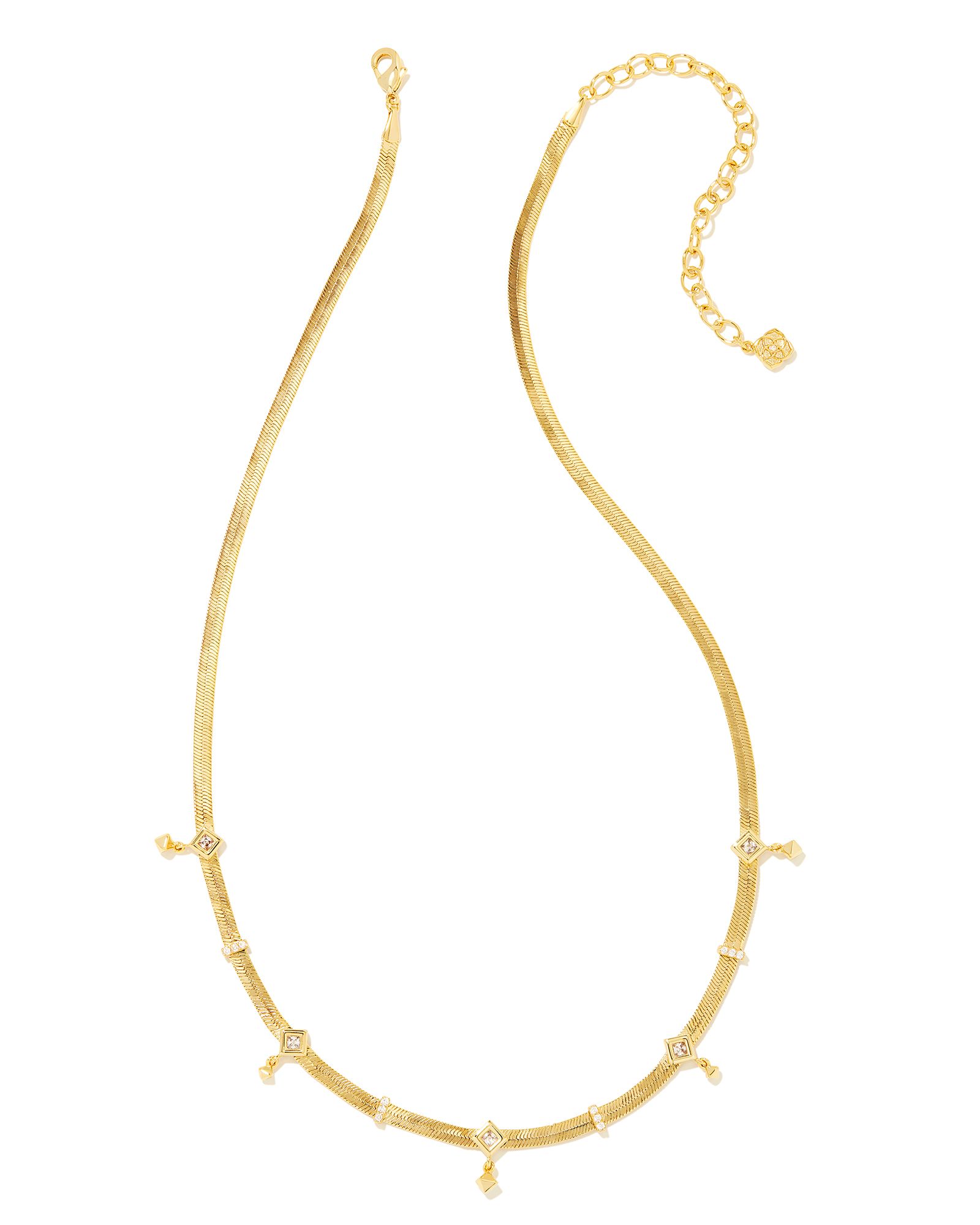 Gracie Gold Chain Necklace in White Crystal | Kendra Scott | Kendra Scott