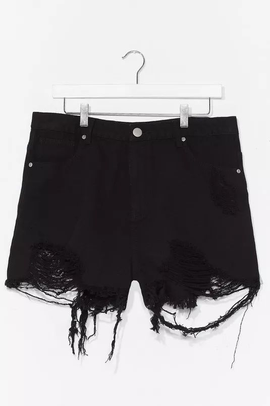 Plus Size Distressed Hem Denim Shorts | Nasty Gal (US)