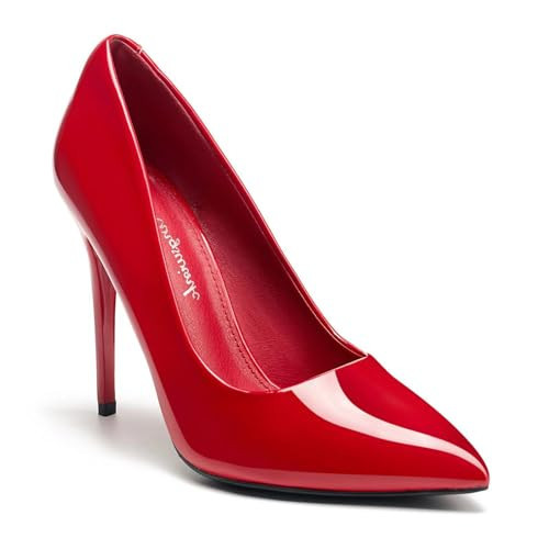 hingswink Womens Red High Heels 4 Inch Closed Pointed Toe Pumps Stiletto Heels for Women Dress Sexy Wedding Pumps, Red7.5 | Amazon (US)