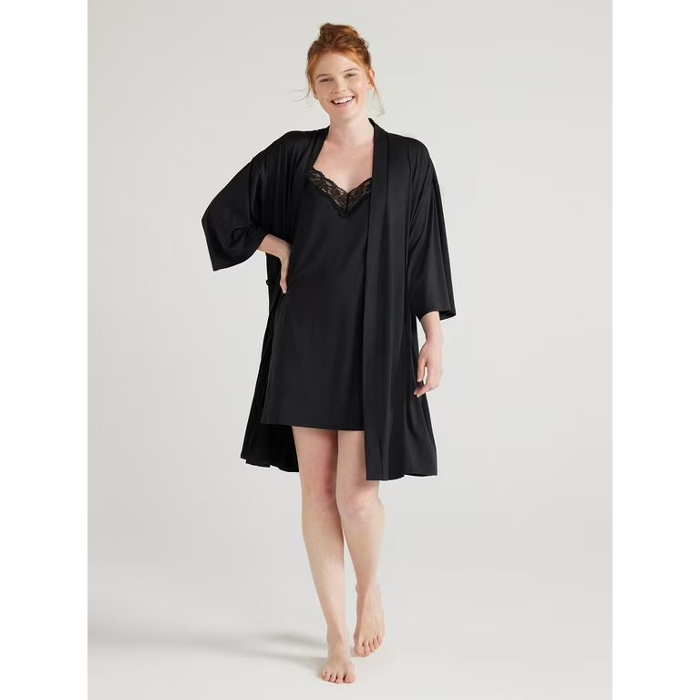 Joyspun Women’s Knit Robe, Sizes S/M to 2X/3X | Walmart (US)