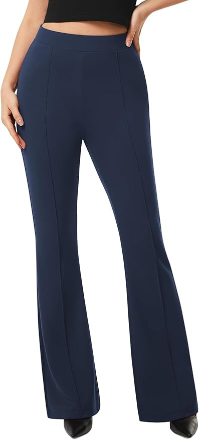 AFITNE Women's Dress Pants High Rise Flare Pants Pull On Stretchy Work Pants Business Office Casu... | Amazon (US)