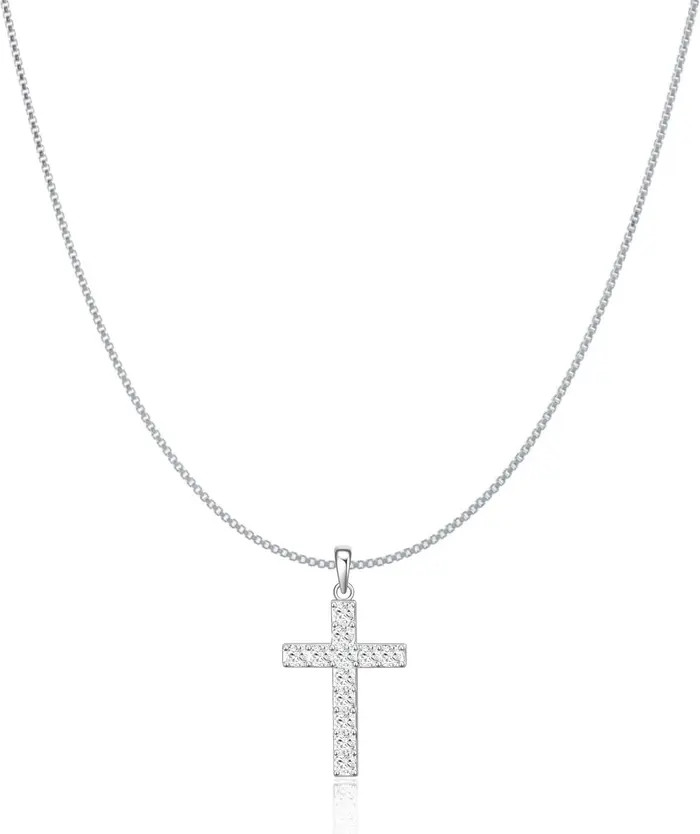 Sterling Silver Crystal Cross Necklace | Nordstrom