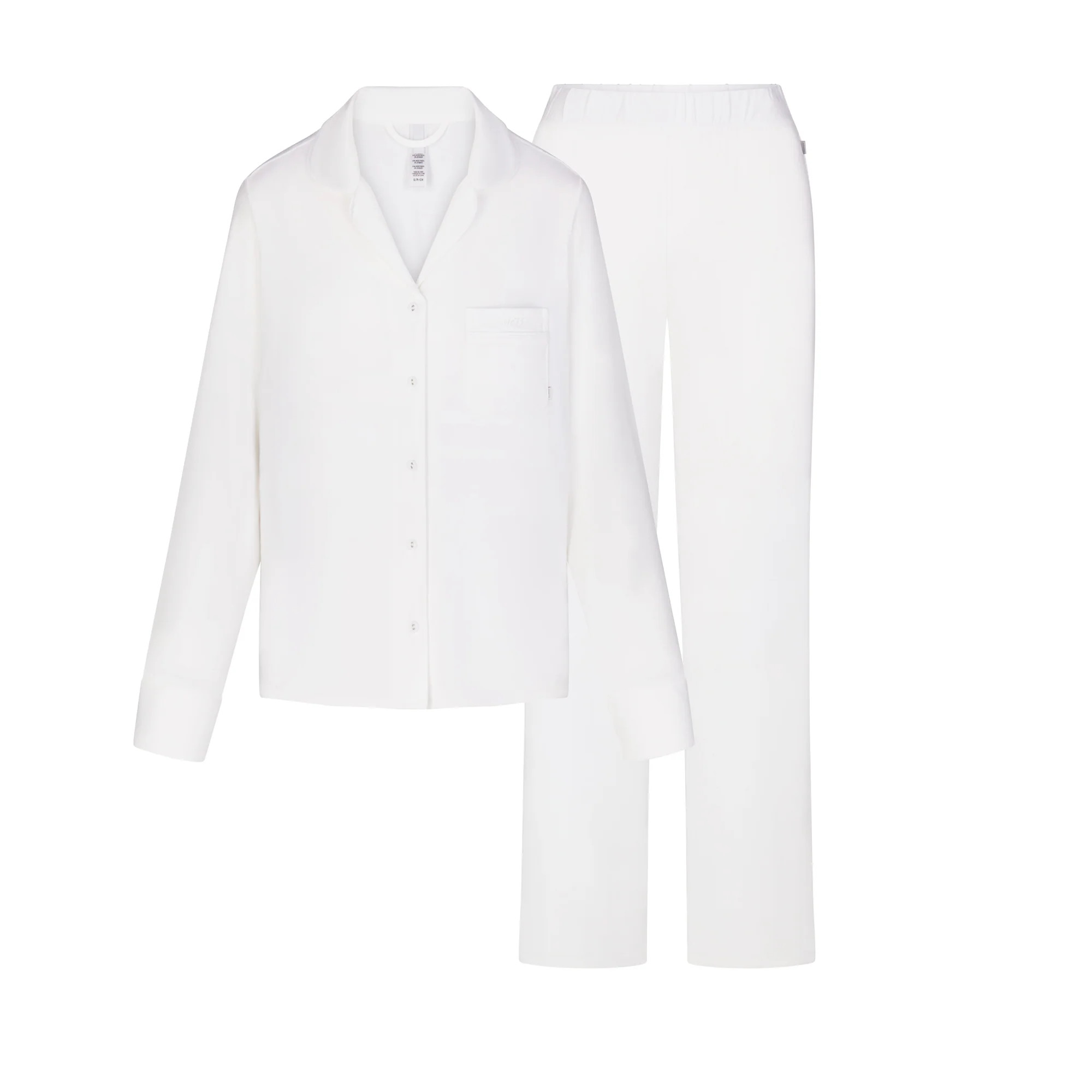 SKIMS SLEEP LONG SLEEVE BUTTON UP SET | SNOW | SKIMS (US)