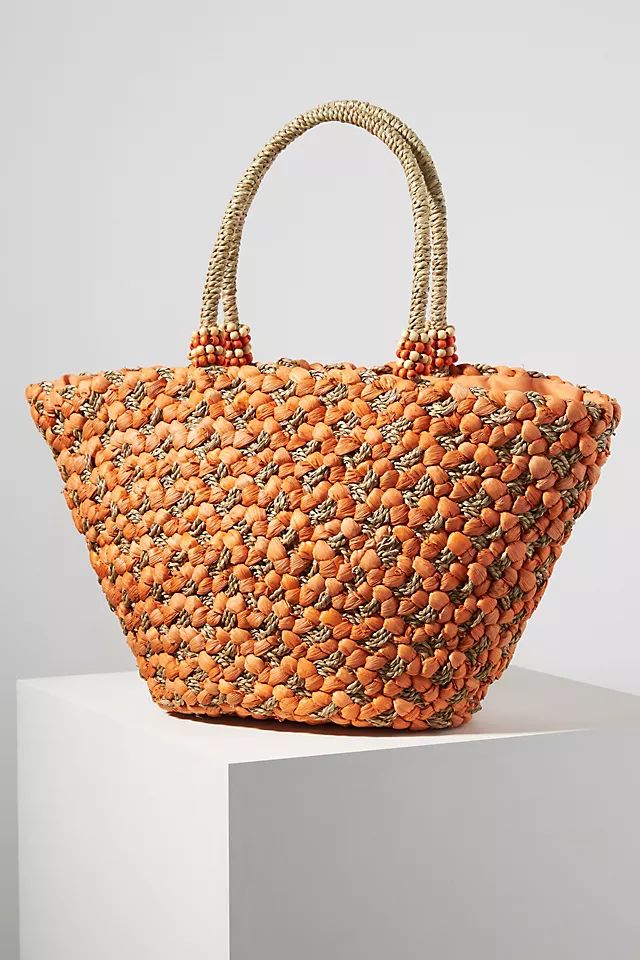 Puffy Raffia Tote Bag | Anthropologie (US)