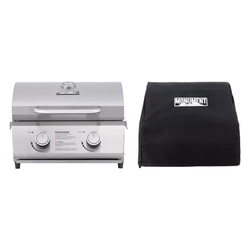 Monument Grills Tabletop Propane Gas Grill for Outdoor Portable Camping Cooking with BBQ Cover(2 items) | Amazon (US)
