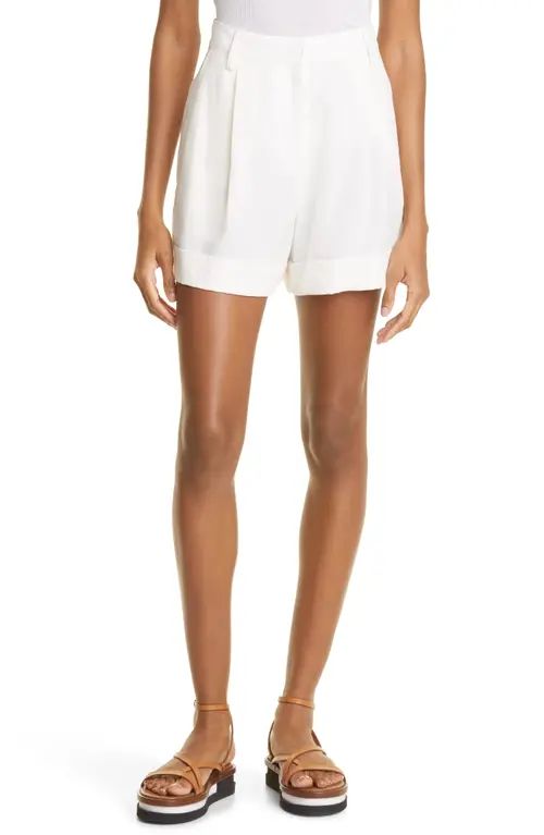 rag & bone Ivy Linen Blend Shorts in White at Nordstrom, Size 12 | Nordstrom