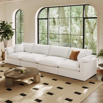 3 Seater Cloud Couch Oversized Modular Sectional Sofa, Comfy Down Filled Wide & Deep Seat Couches For Living Room, Upholstered Sectionals Sleeper Sofa | Wayfair North America
