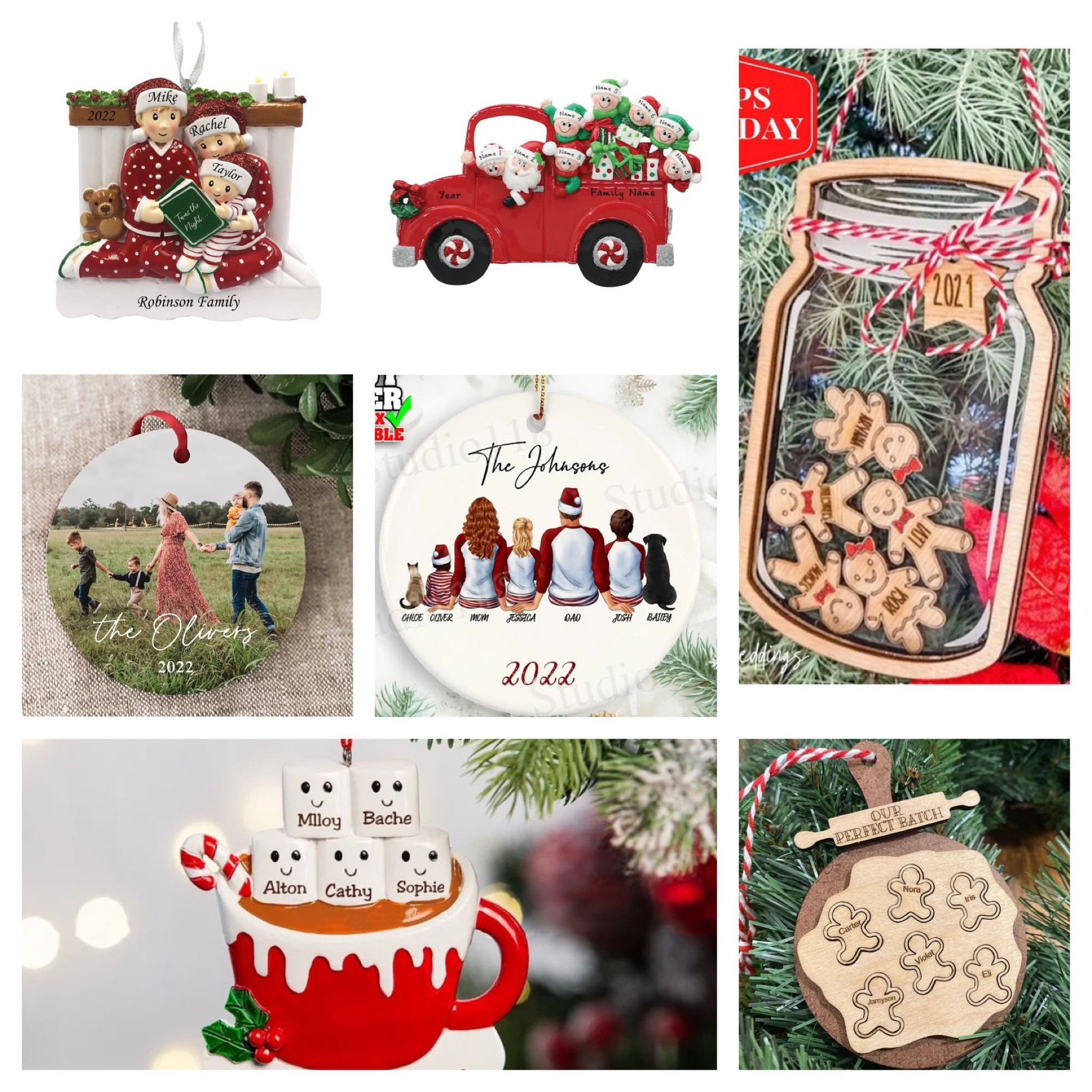 Personalized family Christmas ornaments! 

#LTKSeasonal #LTKHoliday #LTKGiftGuide