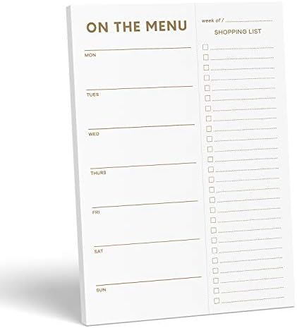 Sweetzer & Orange Gold Meal Planner and Grocery List Magnetic Notepad. 7x10\u201d Meal Planning P... | Amazon (US)