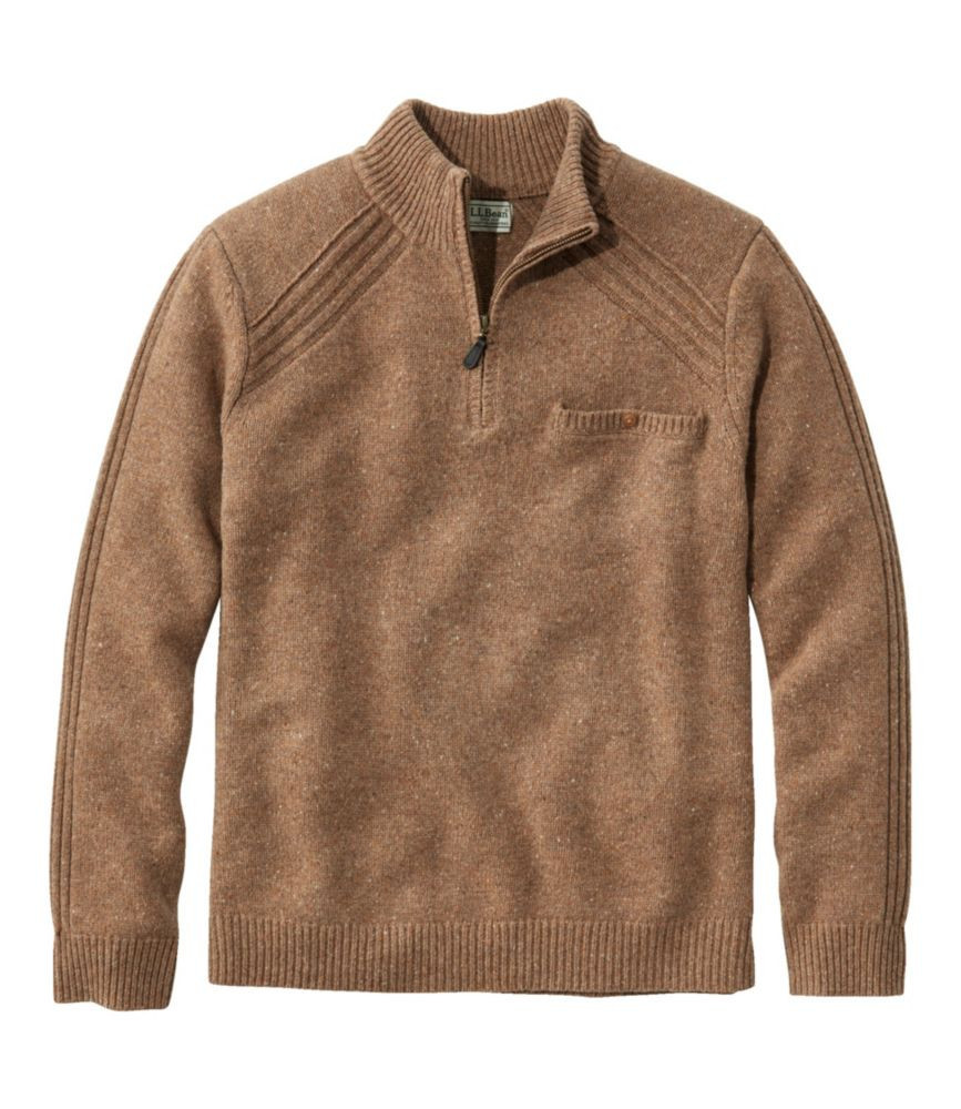 Men's Rangeley Merino Sweater, Quarter-Zip Taupe Heather Medium, Merino Wool L.L.Bean | L.L. Bean