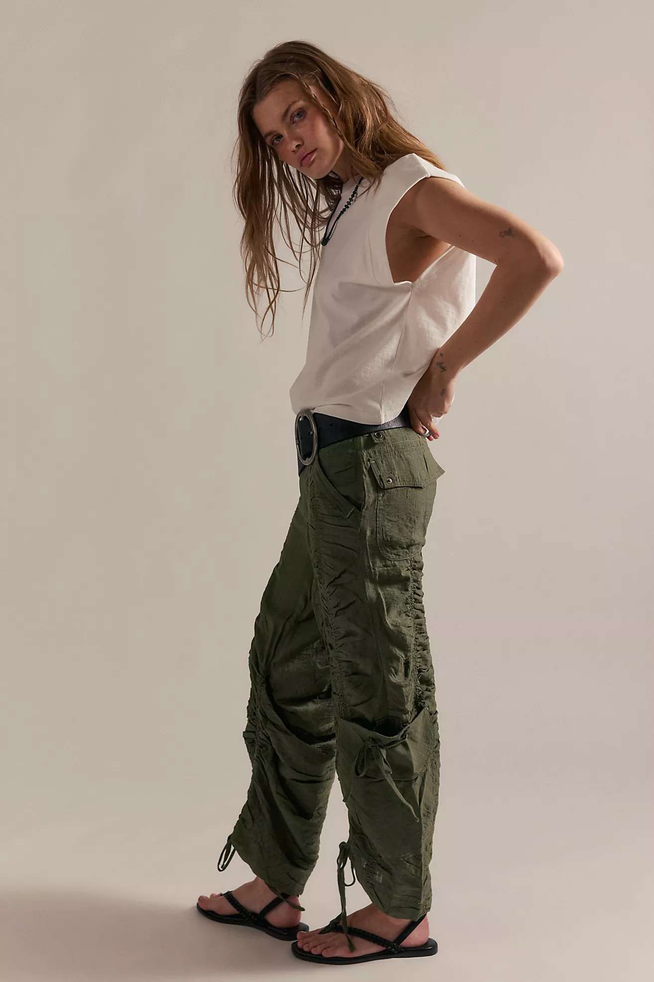 We The Free Scorpio Shirred Mid-Rise Cargo Pants | Free People (Global - UK&FR Excluded)