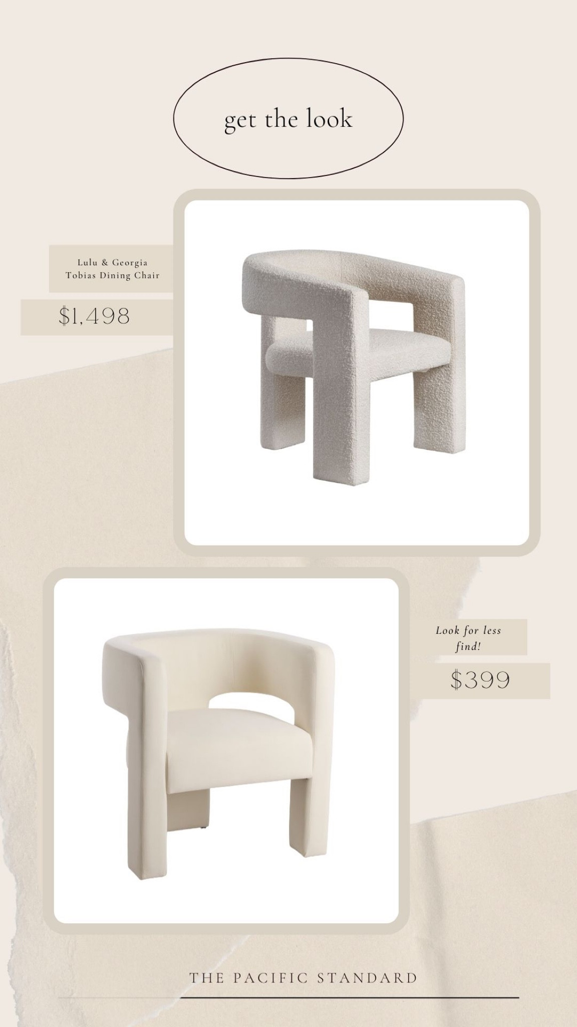 LOOK FOR LESS: LULU & GEORGIA Rounded Back white accent chair modern Tobias Dining Chair #lookforless #affordablefind 

#LTKhome #LTKsalealert #LTKstyletip