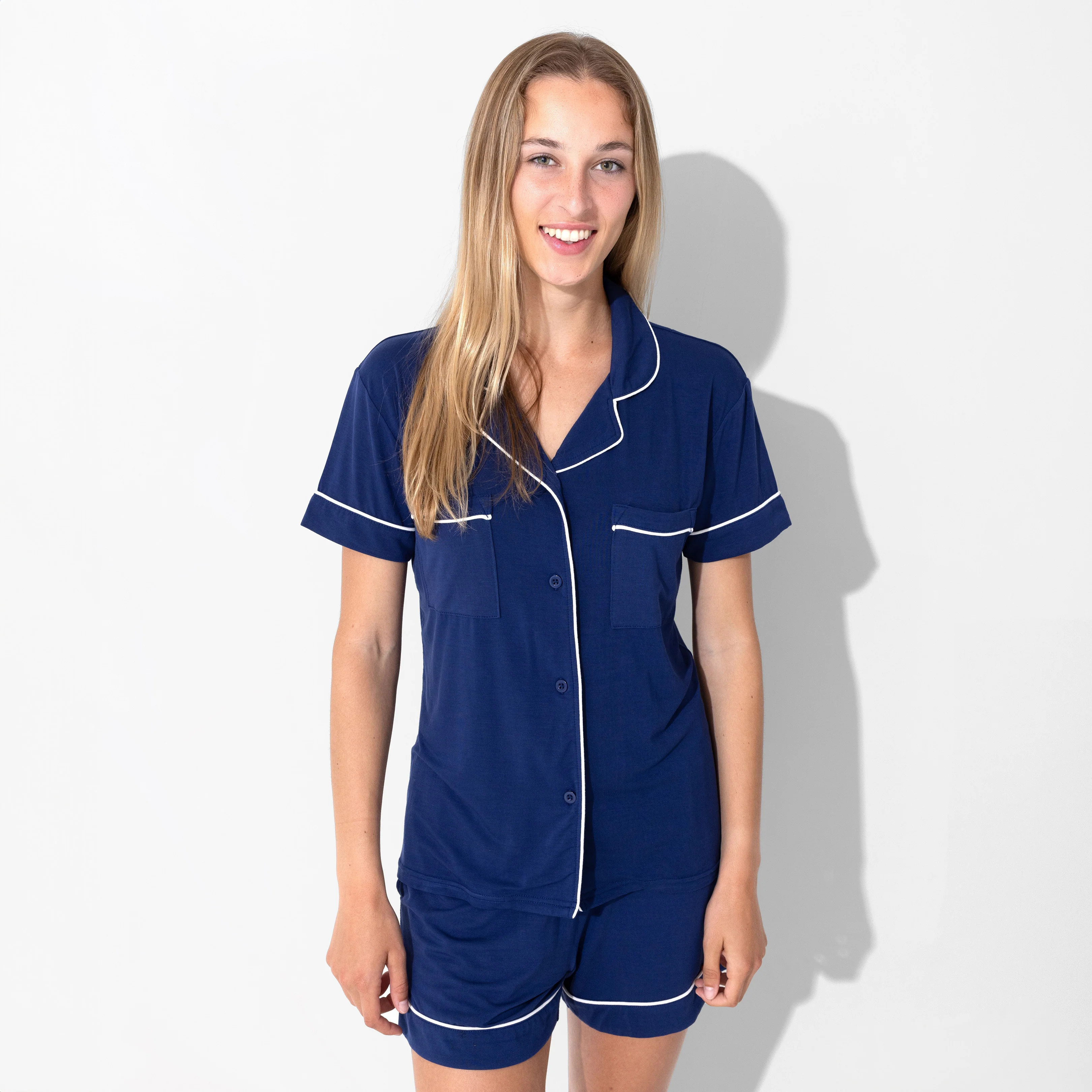 Starry Night Blue Bamboo Women's Pajama Short Set | Bellabu Bear