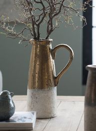Weathered Ceramic Pitcher Vase | Antique Farm House