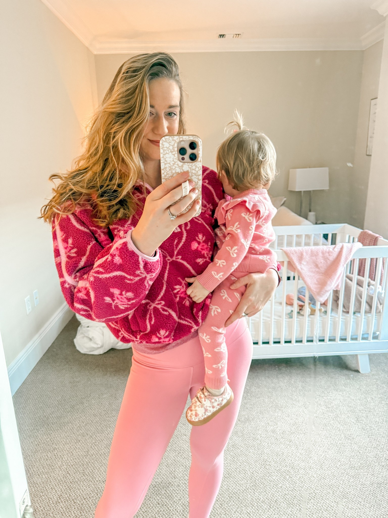 Valentine’s week!! I am obsessed with this bow pullover, and for only $25!?! It’s slightly cropped, in size medium! Perfect for a cozy night in for Valentine’s Day! 
Baby’s outfit is from tj maxx, linked similar cute bow outfits! 

#LTKValentine #LTKBaby #LTKMidsize