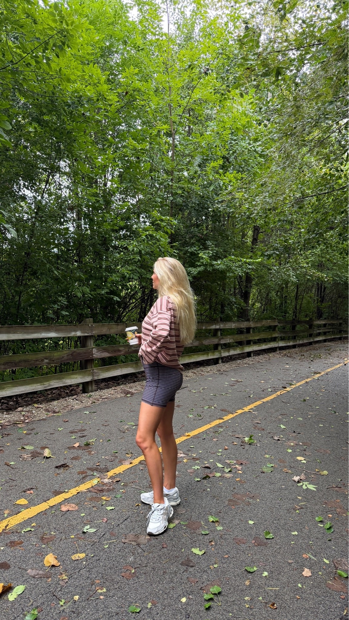 SIZE: med in top, bottom, & tee (tied around waist), shoes run tts! Linking similar in all! #kathleenpost Postpartum outfit, workout wear, coffee run look, errands outfit

#LTKmomlife #LTKfitnessgoals #LTKootd
