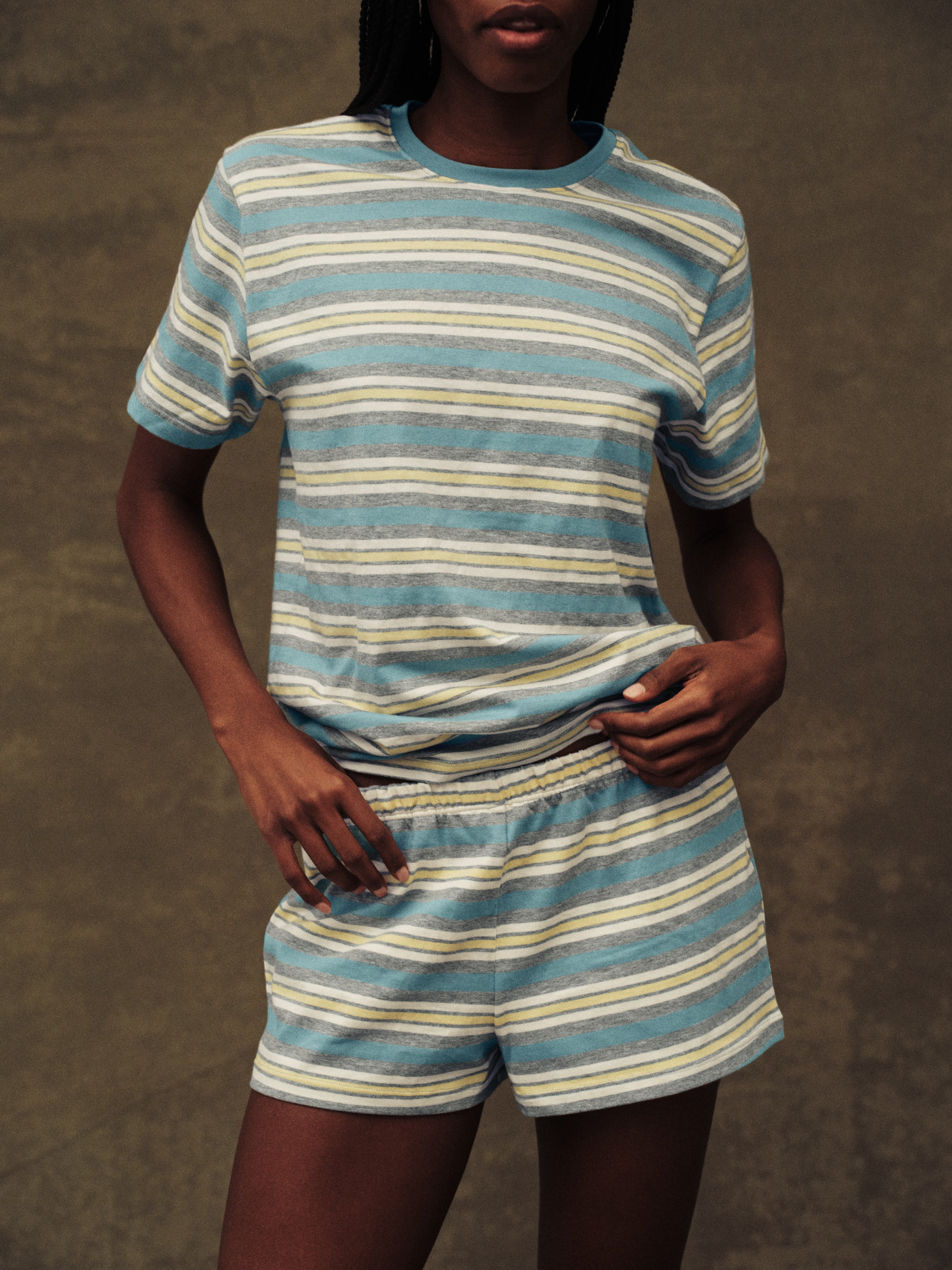 HEAVY COTTON EASY STRIPE SHORTS - CASSETTE | SET Active