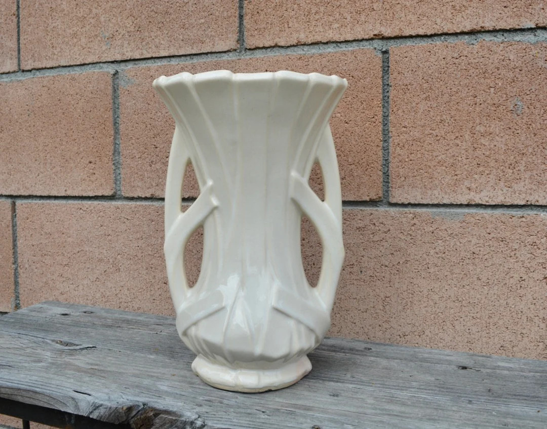 Vintage Mccoy Pottery  Creamy White 12 Double Handled - Etsy | Etsy (US)