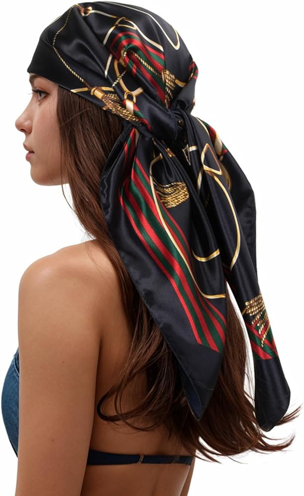 RIIQIICHY Head Scarf for Women Like Silk Scarf Hair Scarf Printed Square Scarf Bandanas for Women... | Amazon (US)