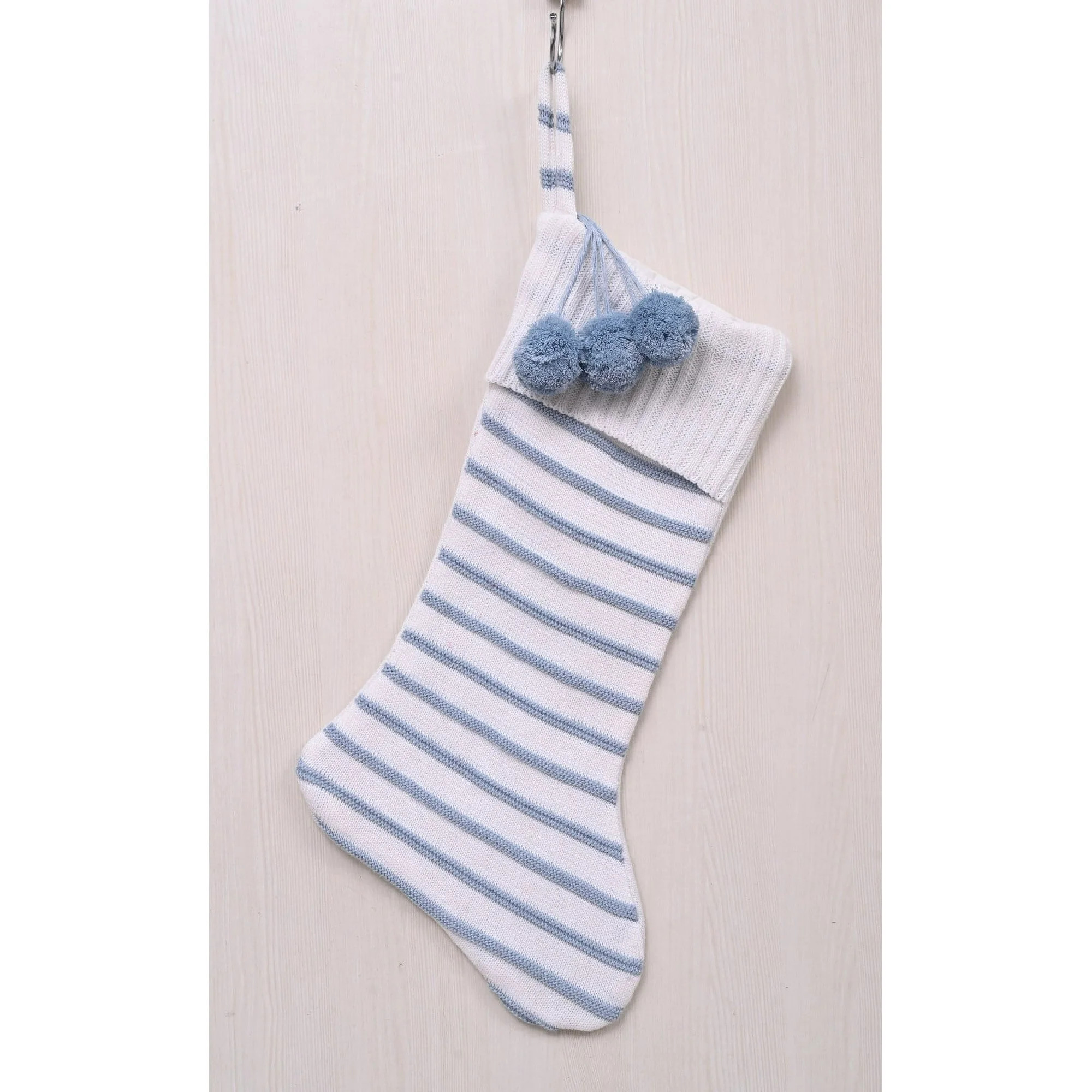 Knit Stripe Christmas Stocking, Blue and White, 21", by Holiday Time | Walmart (US)