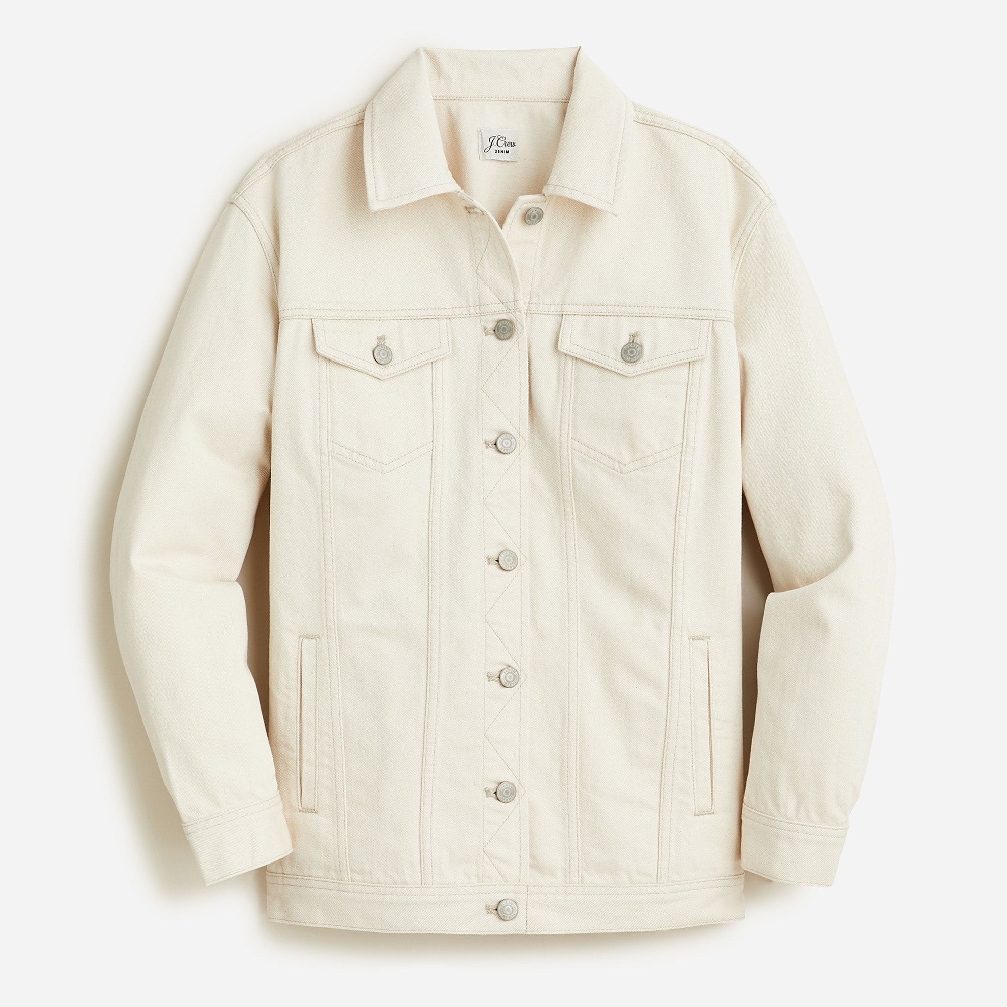 Relaxed denim jacket in ecru | J.Crew US