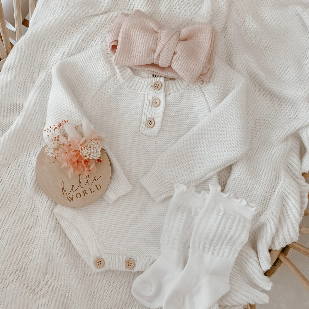 Dried Floral Baby Milestone Cards Set of 14 Wooden Baby - Etsy | Etsy (US)