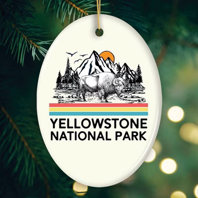Vintage Yellowstone National Park Ornament, Oval Version | Target