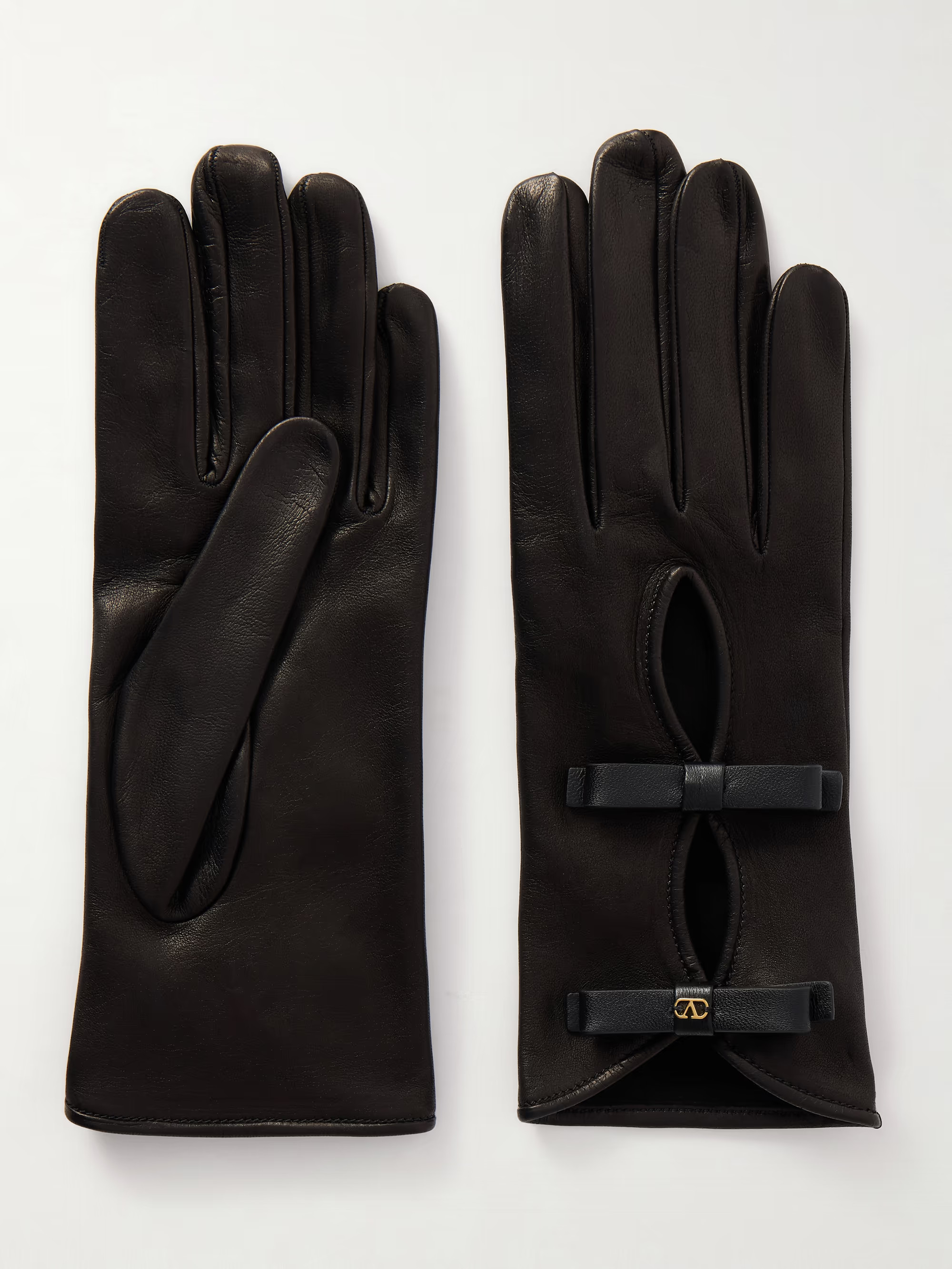 VLogo bow-embellished leather gloves | NET-A-PORTER (UK & EU)