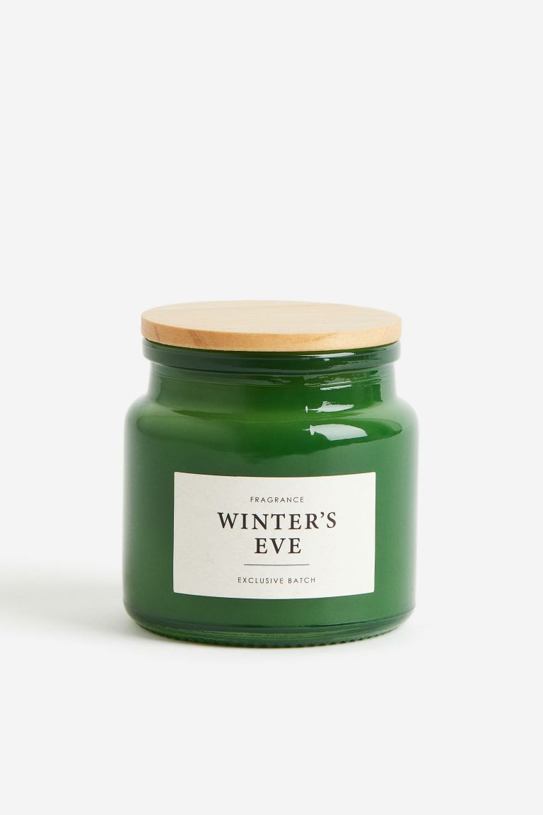 Scented Candle in Glass Holder - Green/Winter's Eve - Home All | H&M US | H&M (US + CA)