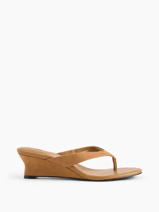 Vegan Leather Wedge Thong Sandals | Gap (US)