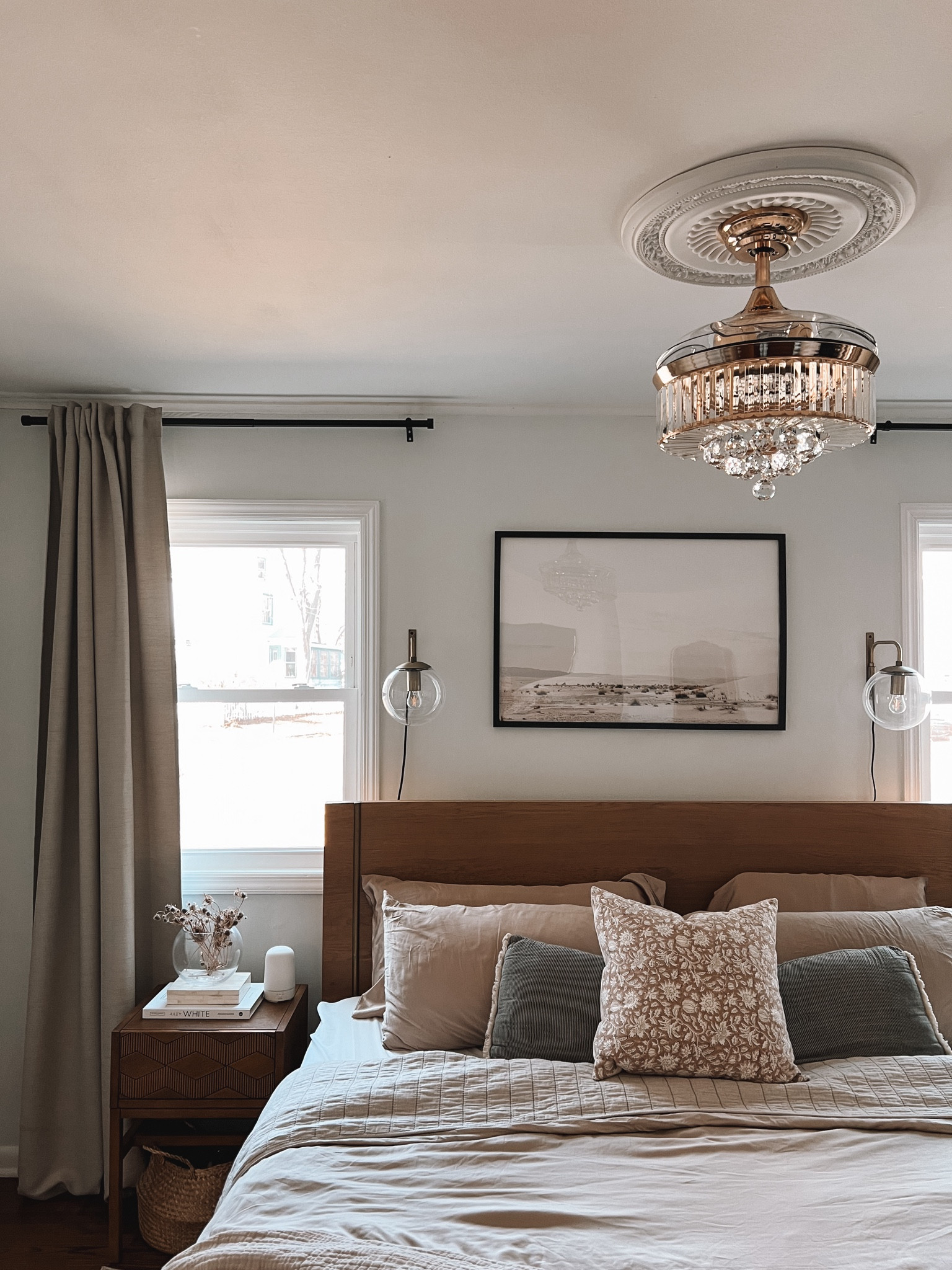 Bedroom fandelier and ceiling medallion 

#LTKSeasonal #LTKhome