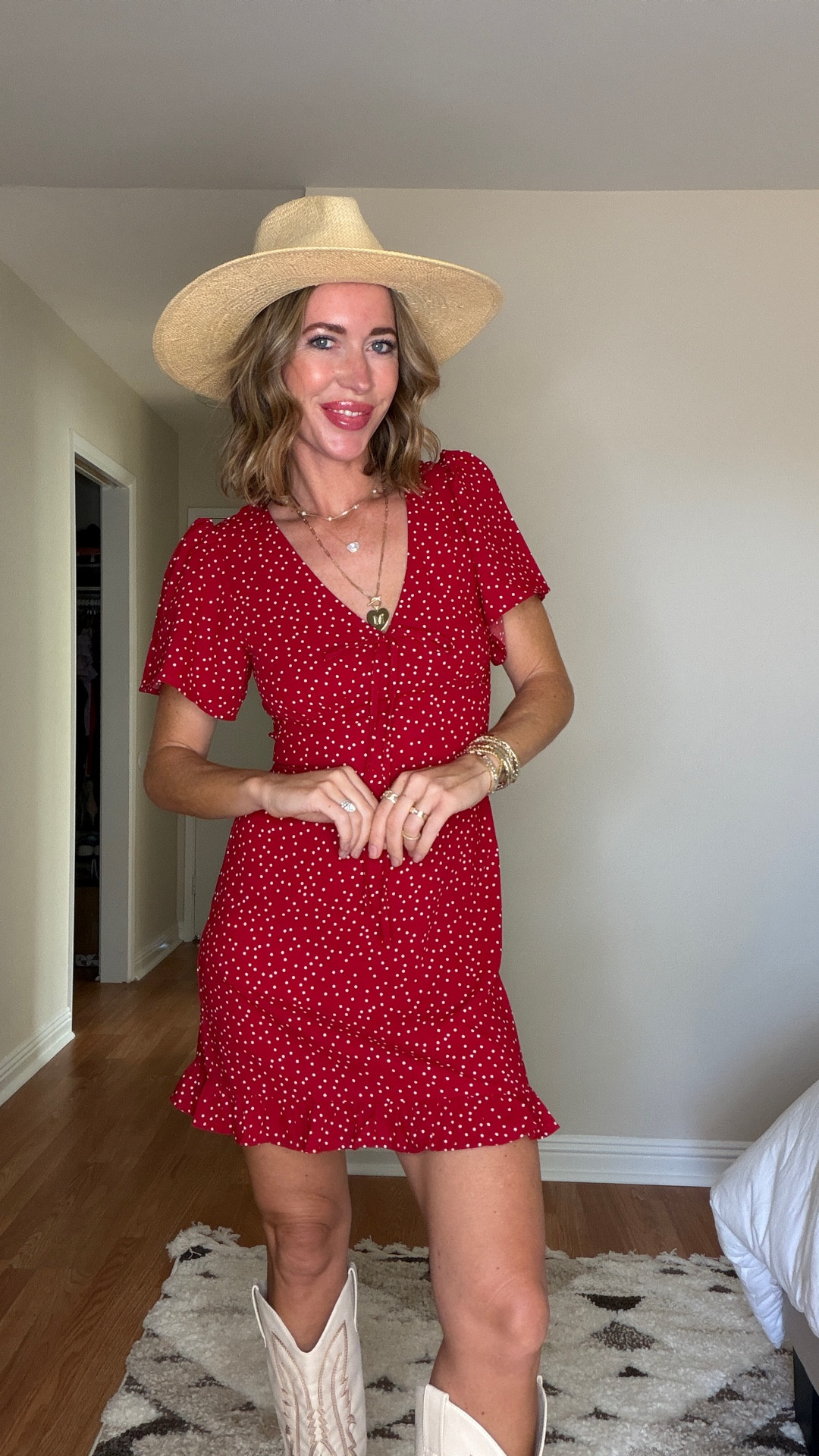 Spring Dress red 🌺 
Ruffles & polka dots — perfection 👌🏻 

#LTKgrwm #LTKootd #LTKFestival