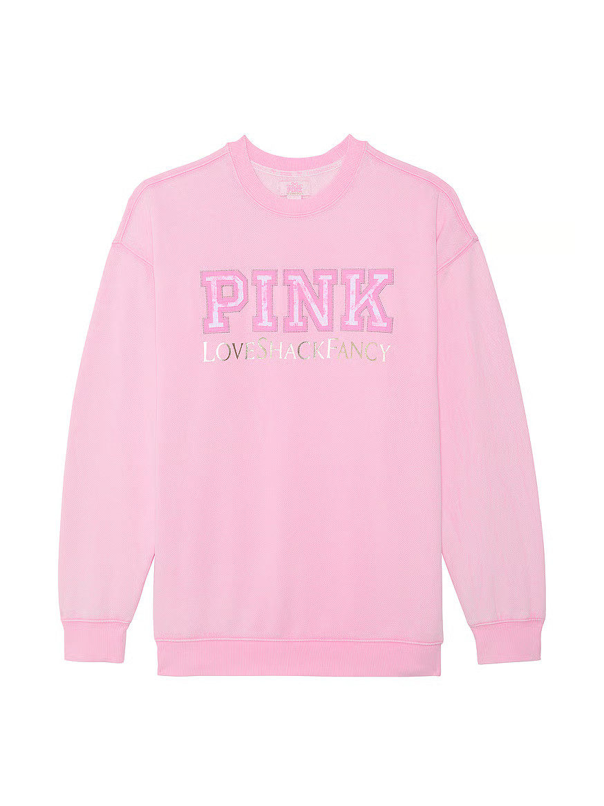 PINK x LoveShackFancy Oversized Crew Sweatshirt | Victoria's Secret (US / CA )