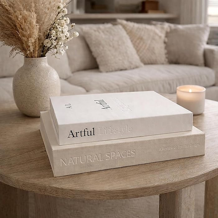 Amazon.com: Jas & Jax Decorative Books - Set of 2 Faux Books for Coffe Table, Bookshelf or Mantel... | Amazon (US)