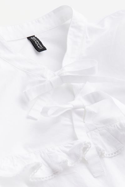 Tie-detail Ruffle-trimmed Blouse | H&M (US + CA)