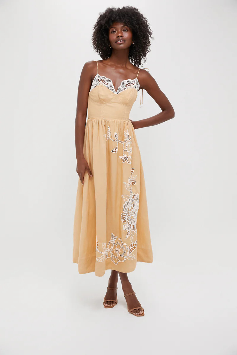 Sand Richelieu Cup Midi Dress | Tuckernuck (US)