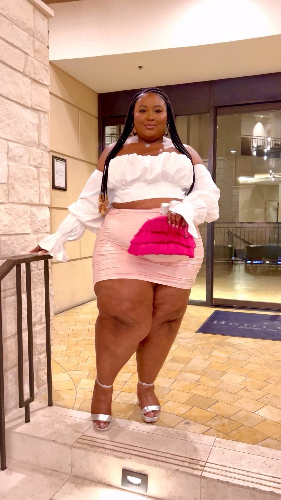 This outfit is so sexy and feminine. I love the top with the shoulders out and the cropped cut. This skirt was actually a stretchy satin swim skirt coverup. 

Im wearing a size 22 in the top, 4x in the skirt and 11.5 in the platform heels.

Plus size and midsized babes tap in. Some pieces are sold out but I will link similar pieces .

#LTKMidsize #LTKStyleTip #LTKPlusSize