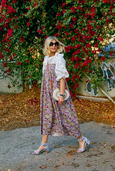 Tie Top MIDI Dress - Pink Liberty Floral | Shop BURU