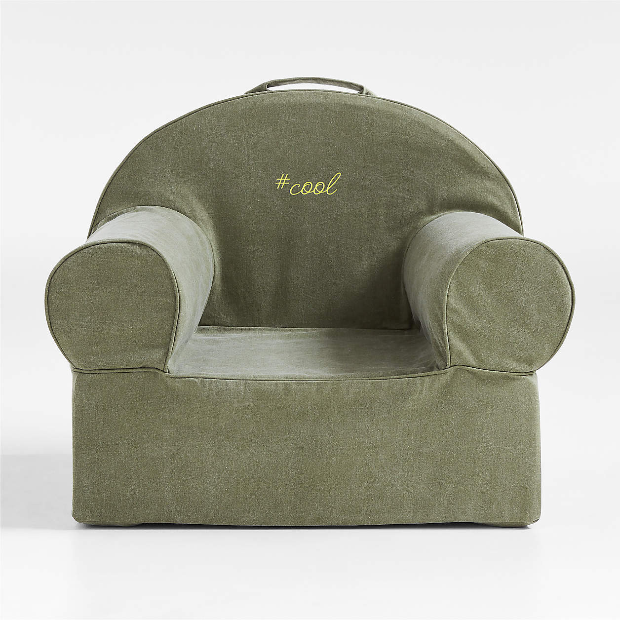 Large Cyprus Green Organic Cotton Kids Lounge Nod Chair + Reviews | Crate & Kids | Crate & Barrel